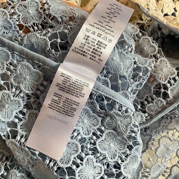 Rare SELF-PORTRAIT Petal Paneled Lace Top Blue, Size 2 - Picture 15 of 16